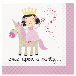 Pink Princess & Unicorn Luncheon Napkins (16pk)
