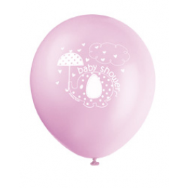 Pink Umbrellaphants Balloons Printed 1 Side 12" (8pk)