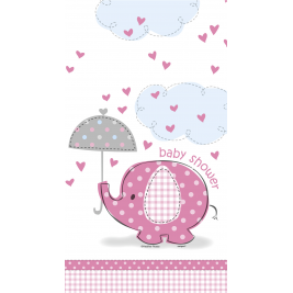 Pink Umbrellaphants Plastic Tablecover 54" x 84"