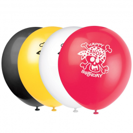 Pirate Fun Balloons Printed 1 Side 12" (8pk)