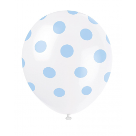 Powder Blue Dots Dots Balloons 12" (6pk)