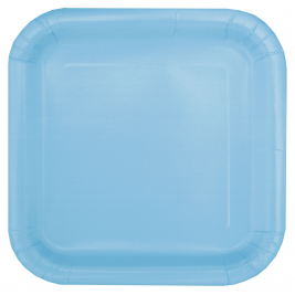 Powder Blue Square Plates 9" (14pk)