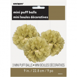 Powder Blue Tissue Puff Decorations 9" (3pk)