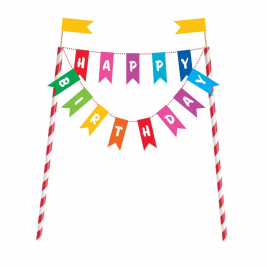 Rainbow Birthday Cake Banner