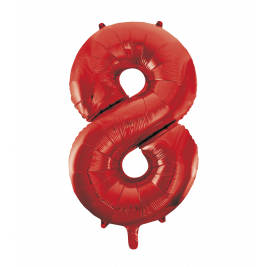 Red Foil Balloon Number 8 - 34"
