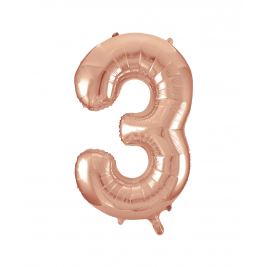 Rose Gold Foil Balloon Number 3 - 34"