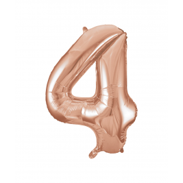 Rose Gold Foil Balloon Number 4 - 34"