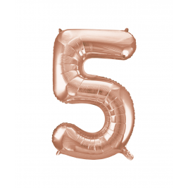 Rose Gold Foil Balloon Number 5 - 34"