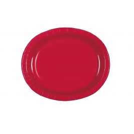 Ruby Red 12" Oval Plates (8pk)
