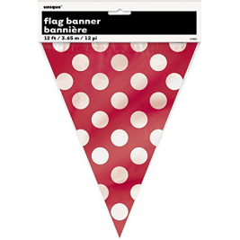 Ruby Red Dots Flag Banner 12ft