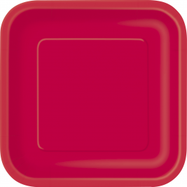 Ruby Red Square Plates 7" (16pk)