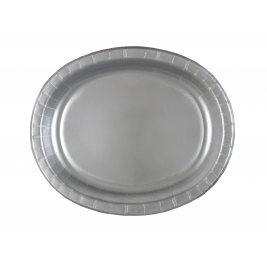 Silver 12" Oval Plates (8pk)