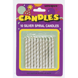 Silver Spiral Birthday Candles (10pk)