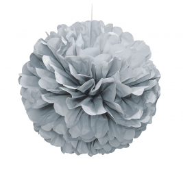 Silver Tissue Puff Decorations 16"