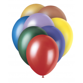 Standard Colour Asst 12" Pearlised Latex Balloons (8pk)