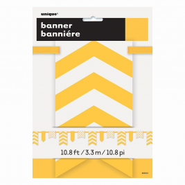 Sunflower Yellow Dots,Stripes & Chevron Paper Pennant Banner 12ft