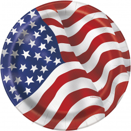 USA Flag Patriotic Plates 9"(8pk)