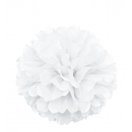 White Tissue Puff Decorations 16"