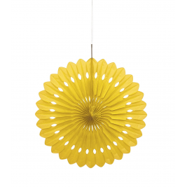 Yellow Tissue Decorative Fans 16"