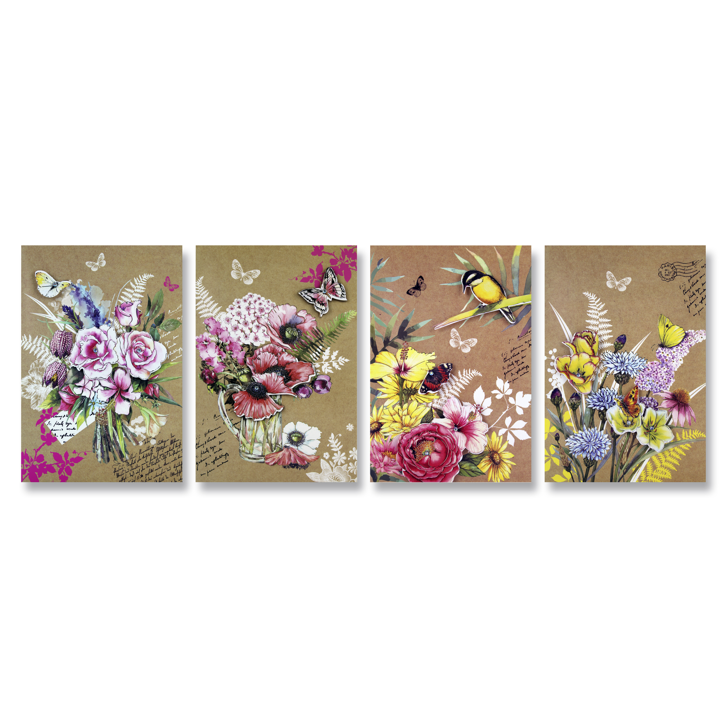 Floral Kraft Code 50 Cards
