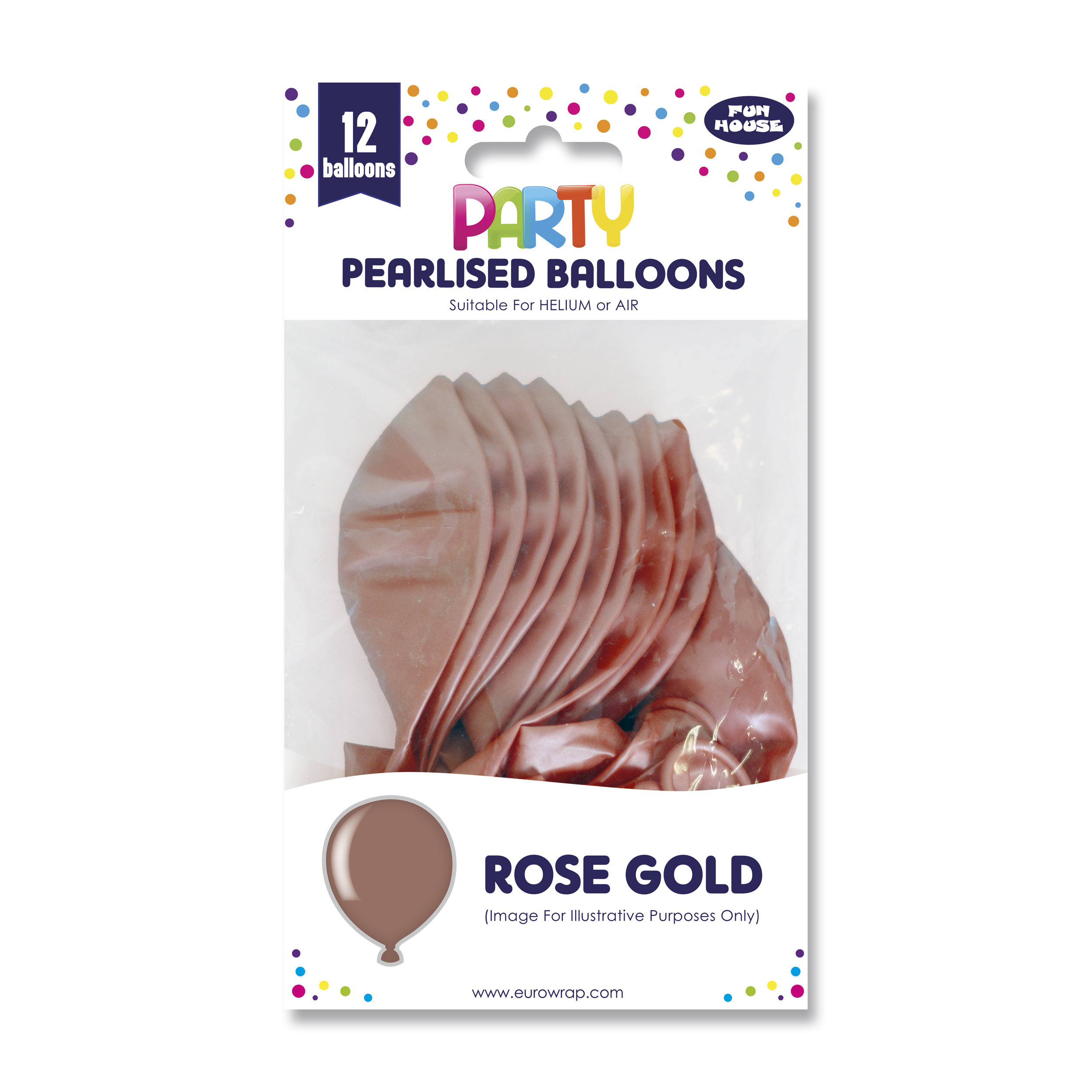 12PK Rose Gold Balloon