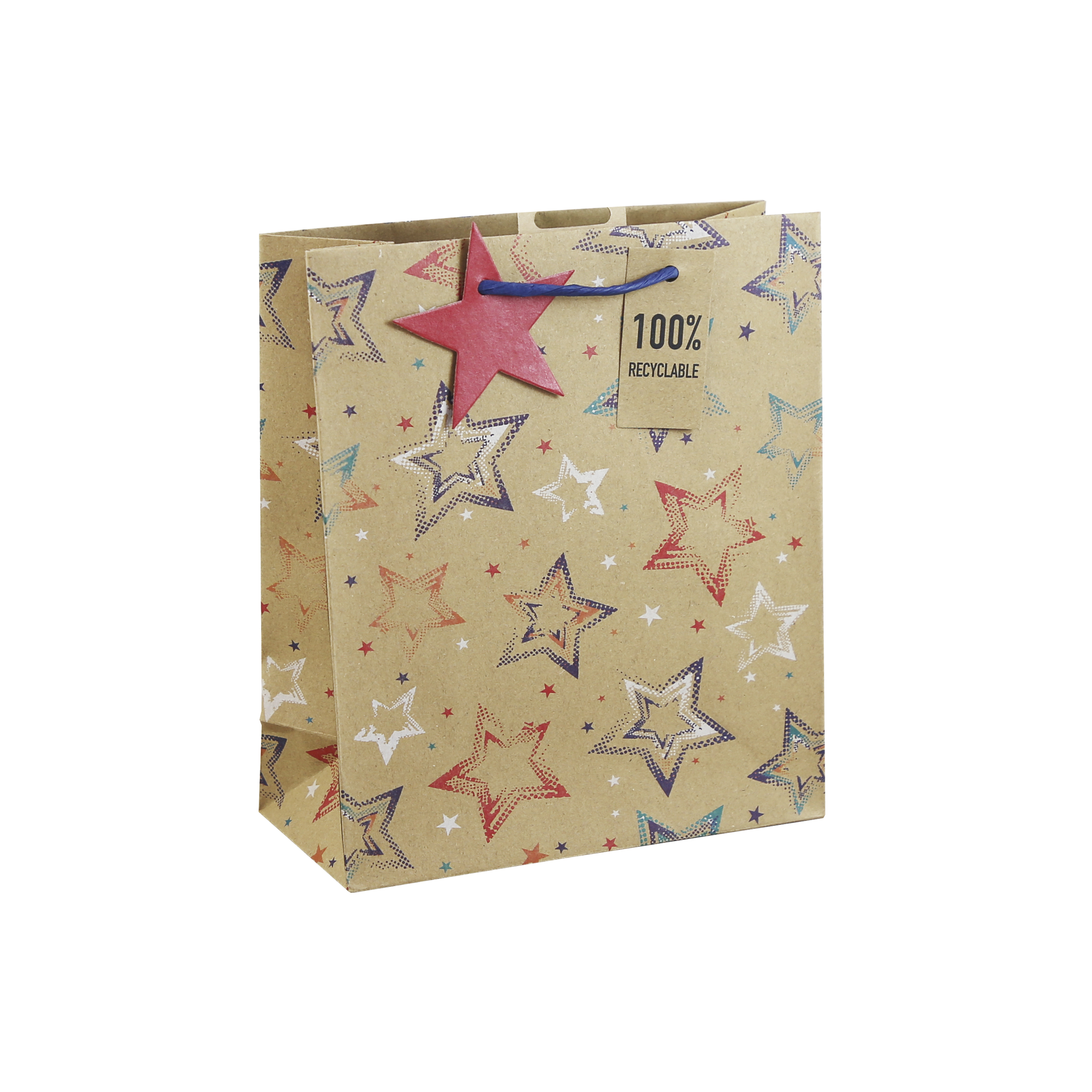 Stars Kraft Medium Gift Bag