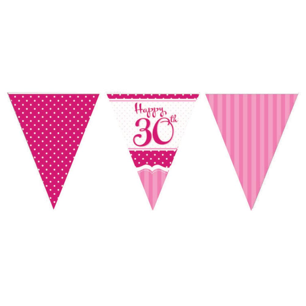 30th Birthday Perfectly Pink Flag Bunting