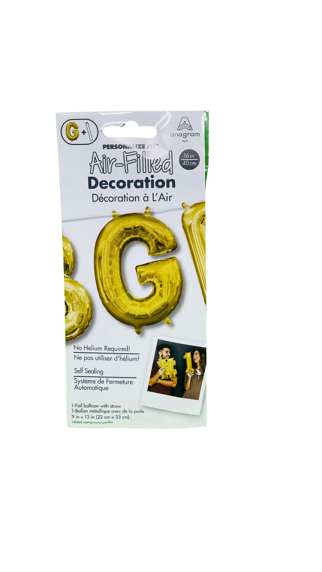 amscan gold letter G foil balloon 40cm