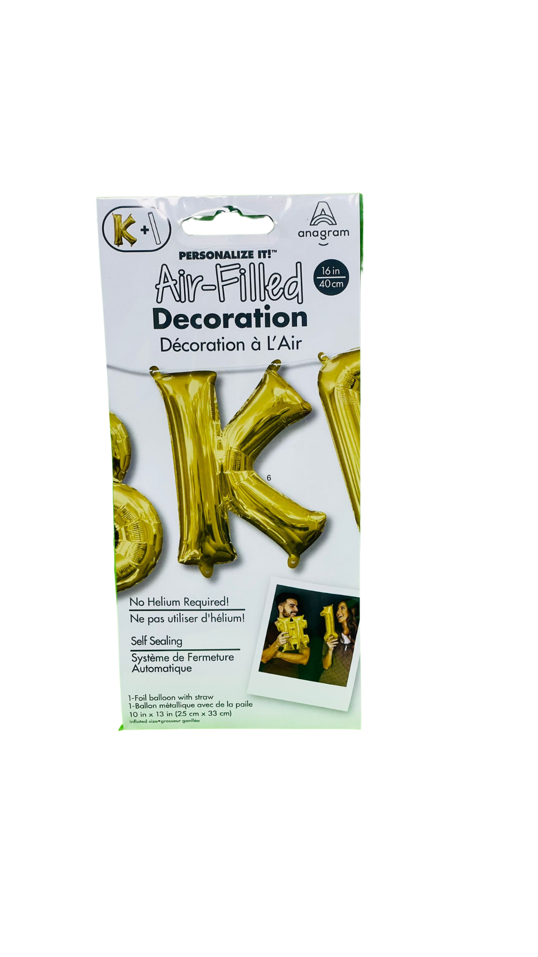 amscan gold letter K foil balloon 40cm