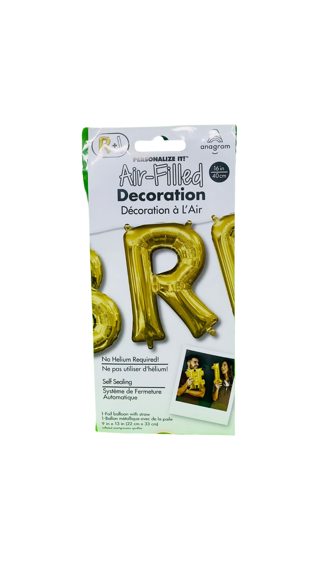 amscan gold letter R foil balloon 40cm