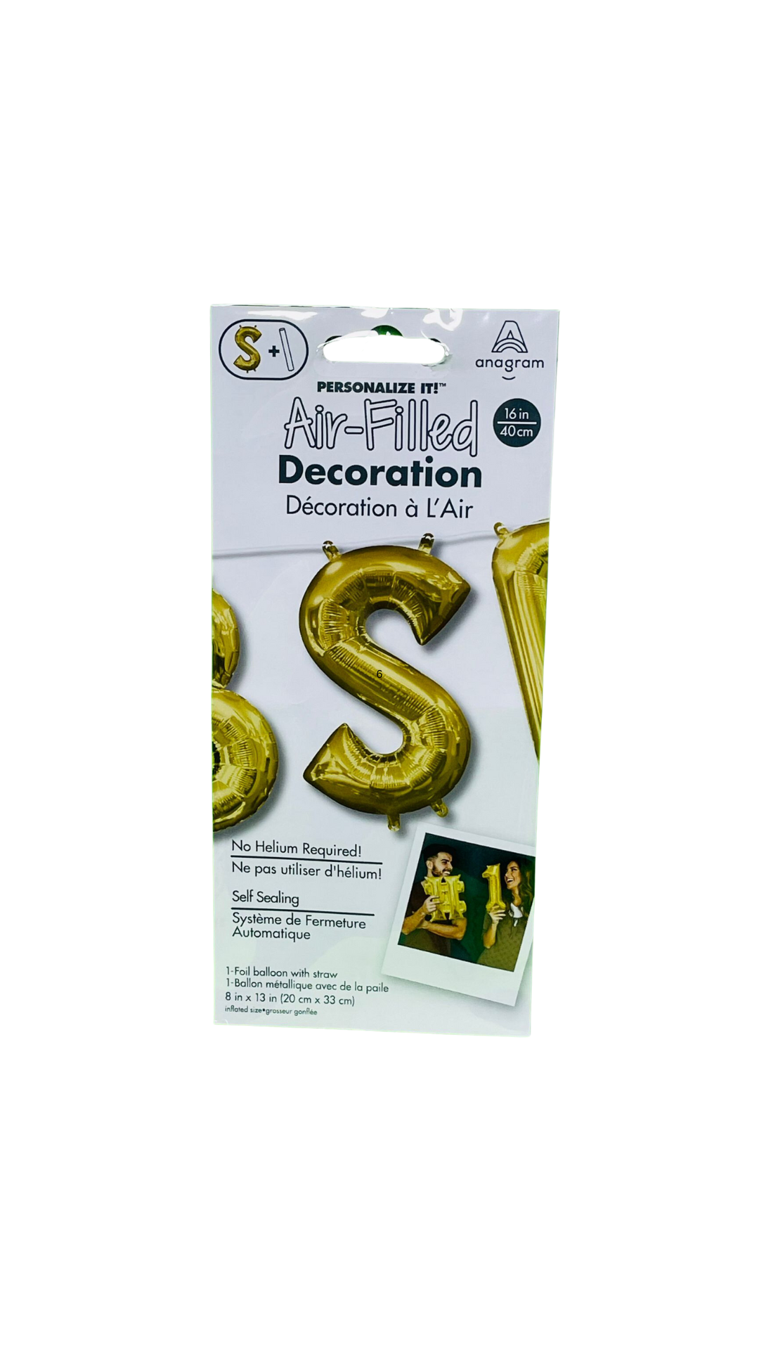 amscan gold letter S foil balloon 40cm