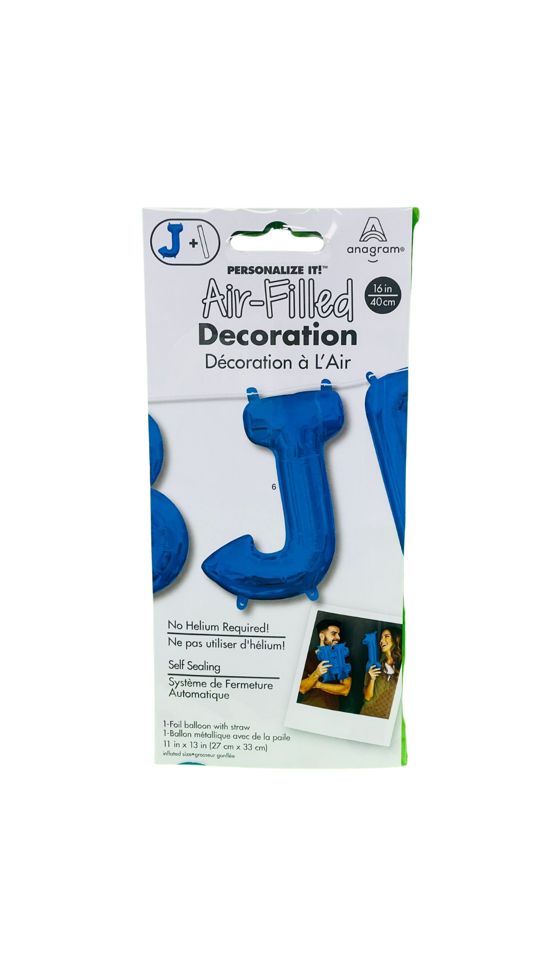 amscan Blue letter J foil balloon 40cm