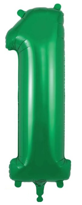 Number 1 Green Foil Balloon 34 Inch