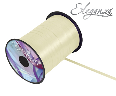 Eleganza Cream Poly Curling Ribbon - 5mm x500yds