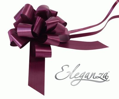 Eleganza Poly Pull Bows Aubergine - 30mm x 30pcs