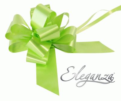 Eleganza Poly Pull Bows Lime Green - 50mm x 20pcs