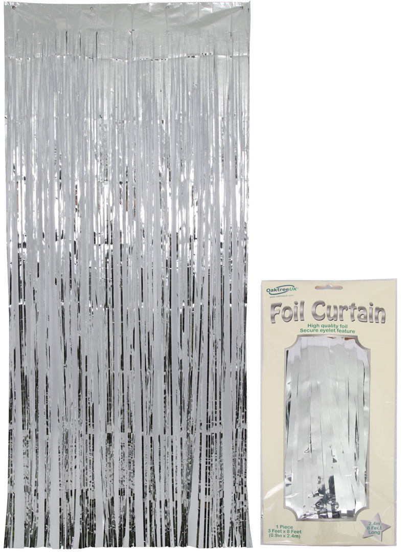 Metallic Silver Foil Door Curtain 0.90m x 2.40m