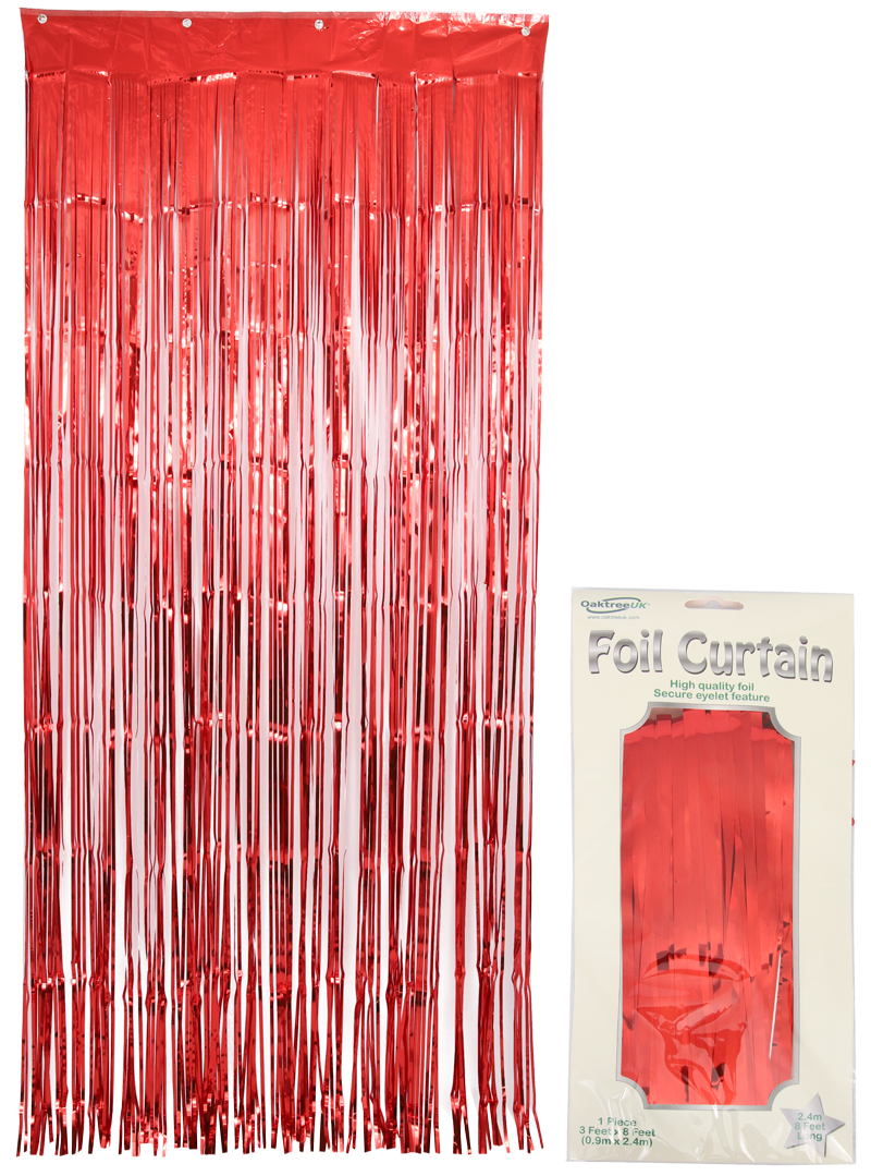 Metallic Red Foil Door Curtain 0.90m x 2.40m