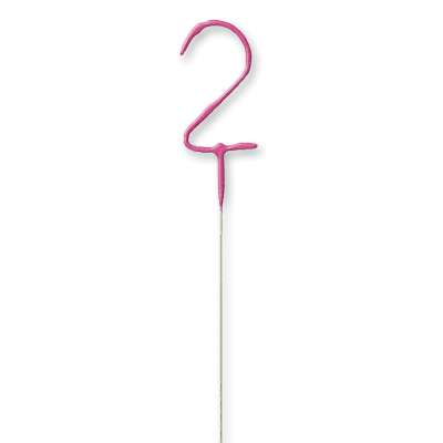 7" Birthday Glitz Pink Number 2 Sparkler