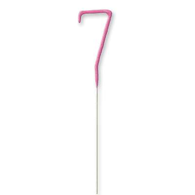 7" Birthday Pink Glitz Number 7 Sparkler