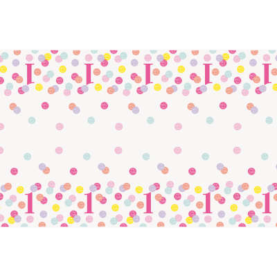 Pink Dots 1st Birthday Rectangular Plastic Table Cover 54"x84"