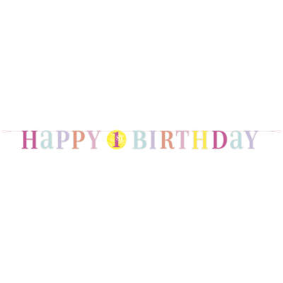 Pink Dots 1st Birthday Letter Banner 6ft