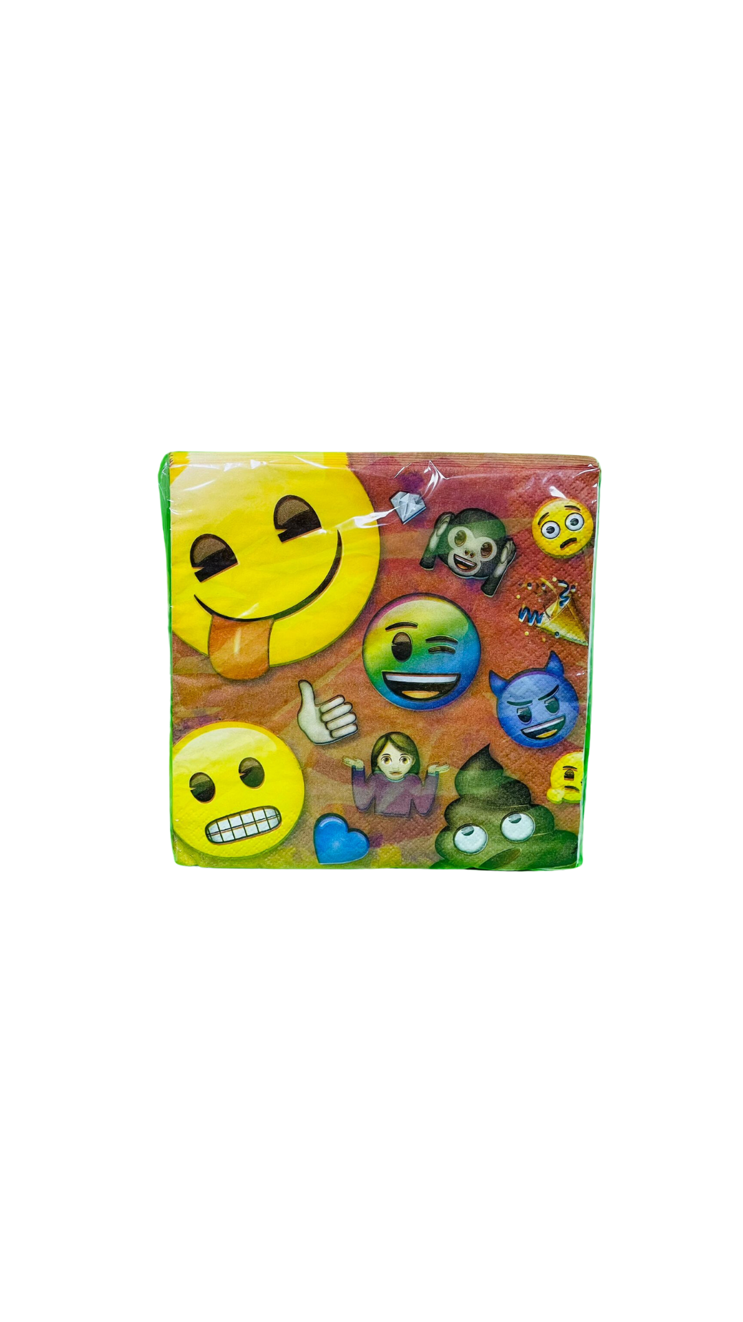 Unique Party 79432 - 6.5" Rainbow Fun Emoji Paper Napkins, Pack of 16