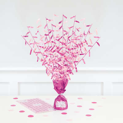 GLITZ PINK BLLN WT CENTERPIECE