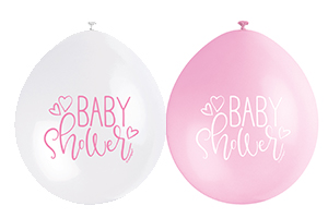 9" BABY SHOWER PINK COLOR ASSORTED  BALLOONS