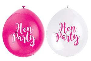 9" HEN PARTY PINK ASSORTED COLOR BALLOONS