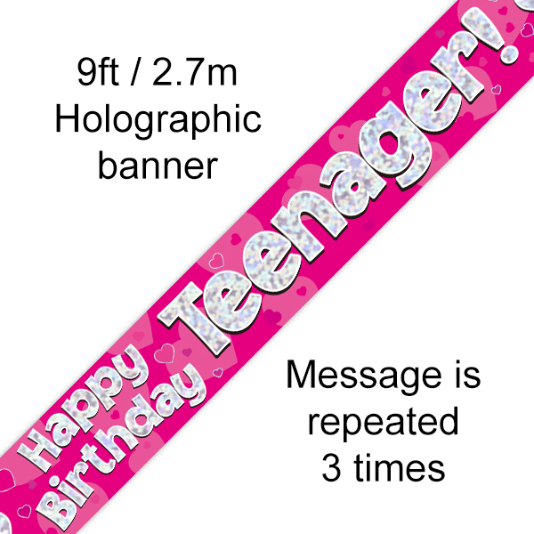 9ft Banner Teenager Pink