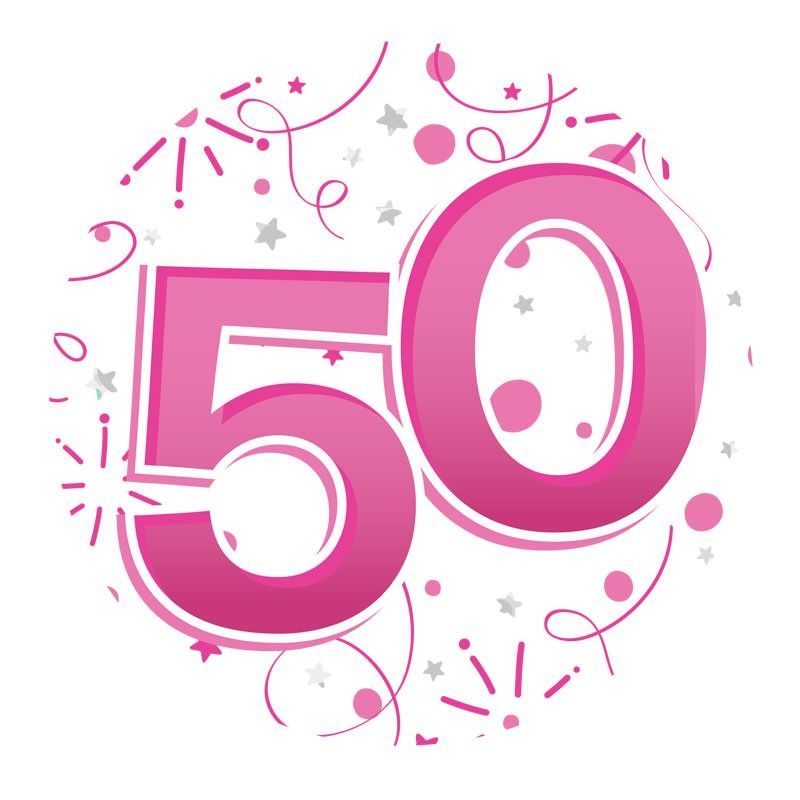 Age 50 Female Party Badge 15cm