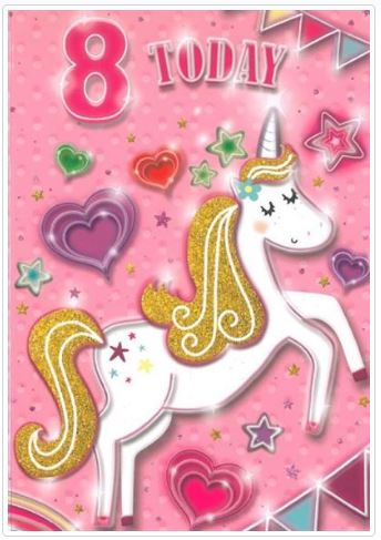 Age 8 Girl Birthday Card - Code 50 