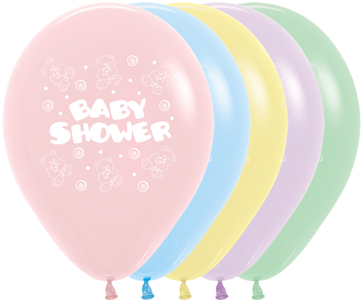 Baby Shower Assorted Pastel Latex Balloons 11 Inch - 50 Pack